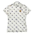 【新品】LOUD MOUTH ラウドマウス モックネック半袖 Tシャツ シューティングスター ロゴ柄 ホワイト系 M ゴルフウェア レディース