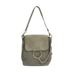 CHLOE クロエ 04175765-5 FAYE 2WAY切替リュックサック レザー スエード ベージュ系