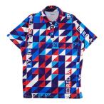 1piu1uguale3unopiuunoug.-retoreRELAX рубашка-поло с коротким рукавом общий рисунок лиловый серия L мужской 