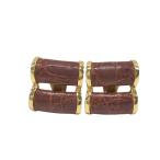 LOEWE Loewe кожа серьги оттенок коричневого 