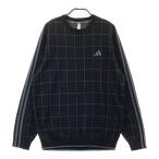 [ новый товар ]ADIDAS GOLF Adidas Golf 2024 год модели IM6424 шерсть . вязаный свитер в клетку оттенок черного L Golf одежда мужской 