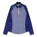 RLX ラルフローレン  ハーフジップ長袖Tシャツ チェック柄 ネイビー系 S ゴルフウェア レディース