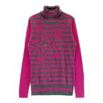 VIVA HEART viva Heart ta-toru шея вязаный свитер окантовка рисунок розовый серия 40 Golf одежда женский 