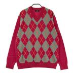 MUNSING WEAR Munsingwear одежда шерсть длинный рукав вязаный свитер a-ga il рисунок оттенок красного LL Golf одежда мужской 