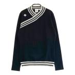 【新品】DESCENTE GOLF デサントゴルフ DGWUJL07 変形ネック ニットセーター  ブラック系 M ゴルフウェア レディース