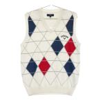 CALLAWAY Callaway шерсть . вязаный лучший общий рисунок оттенок белого L Golf одежда мужской 