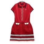 CALLAWAY Callaway короткий рукав вязаный One-piece шерсть . окантовка рисунок оттенок красного S Golf одежда женский 