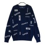 PEARLY GATES パーリーゲイツ  長袖ニットセーター カシミヤ混 ロゴ柄 ネイビー系 2 ゴルフウェア レディース