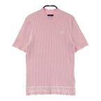 CALLAWAY Callaway 2024 год модели с высоким воротником короткий рукав ребра вязаный Logo розовый серия M Golf одежда женский 