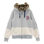 SAMANTHA THAVASA Samantha Thavasa ; обратная сторона ворсистый боа переключатель Zip Parker Leopard рисунок серый серия S Golf одежда женский 