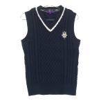 BEAMS GOLF Beams Golf V шея вязаный лучший нашивка темно-синий серия S Golf одежда мужской 