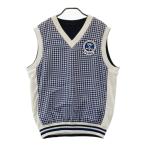 PEARLY GATES Pearly Gates двусторонний V шея вязаный лучший тысяч птица .. рисунок темно-синий серия Golf одежда мужской 