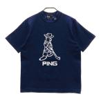 PING ピン  ハイネック 半袖 ニットセーター  ネイビー系 M ゴルフウェア レディース