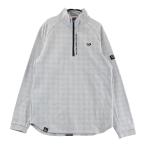 ショッピング柄 MASTER BUNNY EDITION マスターバニーエディション  長袖ハーフジップ Tシャツ 千鳥柄 グレー系 4 ゴルフウェア メンズ