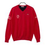 ROUGH&amp;SWELLla вентилятор dos well кашемир V шея вязаный свитер оттенок красного L Golf одежда мужской 