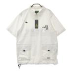 PW CIRCULUSpi- Dub ryusa-kyulas половина Zip нейлон короткий рукав блузон оттенок белого M Golf одежда мужской 