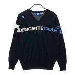 DESCENTE GOLF デサントゴルフ  Vネック 長袖ニットセーター  ブラック系 L ゴルフウェア メンズ