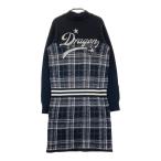 ショッピングスパンコール 【新品】DANCE WITH DRAGON ダンスウィズドラゴン  ウール混 ニット 長袖ワンピース チビドラ スパンコール刺 ブラック系 2 ゴルフウェア レディース