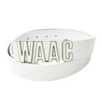 WAACwak пряжка ремень Logo общий рисунок оттенок белого Golf одежда 