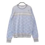 BLACK&amp;WHITE черный and белый длинный рукав вязаный свитер общий рисунок оттенок голубого M Golf одежда женский 