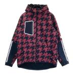 HYDROGEN GOLF ハイドロゲン ゴルフ  フード付 裏起毛 ジップジャケット 千鳥総柄 レッド系 XLARGE ゴルフウェア メンズ