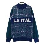 FILA GOLF filler Golf шерсть . длинный рукав вязаный свитер в клетку темно-синий серия M Golf одежда женский 