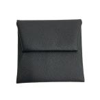 【美品】HERMES エルメス U刻印 バスティア コインケース  ブラック系  メンズ