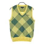 CALLAWAY Callaway вязаный лучший в клетку оттенок желтого L Golf одежда мужской 