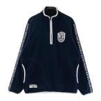 PEARLY GATES Pearly Gates половина Zip свободный стрейнер рукав Logo темно-синий серия 4 Golf одежда мужской 