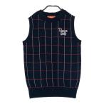 BEAMS GOLF Beams Golf шерсть . вязаный лучший в клетку темно-синий серия M Golf одежда женский 