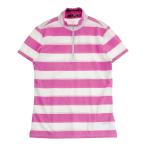RLX ラルフローレン  ハーフジップ半袖Tシャツ ボーダー柄 ピンク系 S ゴルフウェア レディース