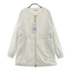 【新品】LE COQ GOLF ルコックゴルフ ;2024年 RIJOUME ノーカラー ジップジャケット 総柄 ホワイト系 M ゴルフウェア レディース