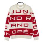 JUN&amp;ROPE Jun and Rope вязаный свитер шерсть . Logo окантовка рисунок оттенок красного M Golf одежда женский 