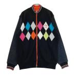 MUNSING WEAR Munsingwear одежда вязаный Zip жакет diamond рисунок оттенок черного L Golf одежда мужской 