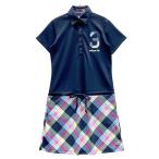 ADIDAS GOLF Adidas Golf B22029 короткий рукав Polo One-piece в клетку темно-синий серия S/P Golf одежда женский 