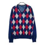 ZOYzo-iV шея вязаный свитер diamond рисунок темно-синий серия L Golf одежда мужской 