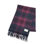 JOHNSTONS OF ELGIN ジョンストンズ オブ エルガン レリアン カシミヤ マフラー チェック ネイビー系  レディース