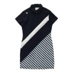 DESCENTE GOLF Descente Golf дизайн переключатель короткий рукав Polo One-piece оттенок черного L Golf одежда женский 