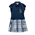 TOMMY HILFIGER GOLF Tommy Hilfiger Golf необычность материалы переключатель кромка плиссировать короткий рукав One-piece темно-синий серия M Golf одежда женский 