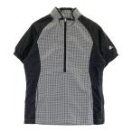 ADIDAS GOLF Adidas Golf обратная сторона сетка половина Zip короткий рукав жакет в клетку оттенок черного S/P Golf одежда женский 