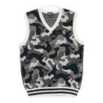 PEARLY GATES Pearly Gates V шея вязаный лучший камуфляж рисунок серый серия 6 Golf одежда мужской 