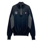 LE COQ GOLF Le Coq Golf шерсть . половина Zip вязаный свитер оттенок черного L Golf одежда мужской 