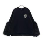 【新品】PEARLY GATES パーリーゲイツ  長袖 スウェットトレーナー 袖ファー  ブラック系 0 ゴルフウェア レディース