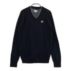 ADIDAS GOLF Adidas Golf A08914 V шея вязаный свитер оттенок черного M Golf одежда мужской 