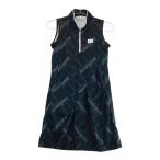 MUNSING WEAR Munsingwear одежда половина Zip безрукавка One-piece общий рисунок оттенок черного S Golf одежда женский 