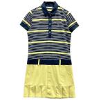 AND PER SE Anne Pas . короткий рукав One-piece окантовка рисунок темно-синий серия L Golf одежда женский 