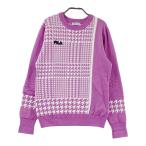 FILA GOLF filler Golf ; длинный рукав вязаный свитер тысяч птица Glenn в клетку лиловый серия L Golf одежда женский 
