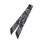 【美品】HERMES エルメス  スカーフ ツイリー Les Leopards ブラック系  レディース