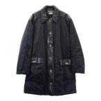 Salvatore Ferragamo サルヴァトーレ フェラガモ  ロングコート ガンチーニ ターンロック レザー切替 ブラック系 40 レディース