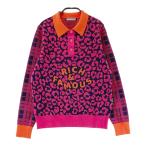 MARK&amp;LONA Mark and rona воротник есть вязаный свитер Leopard рисунок розовый серия 40 Golf одежда женский 